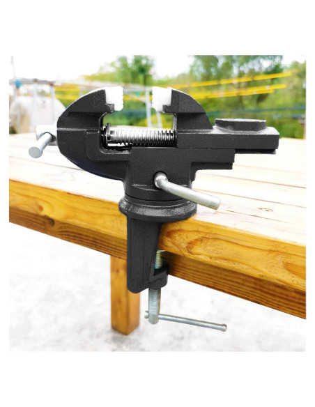 Prensa de Banco MYTEC Mini Vise 50mm Mordazas Nylon Negra