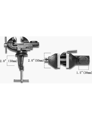 Prensa de Banco MYTEC Mini Vise 50mm Mordazas Nylon Negra