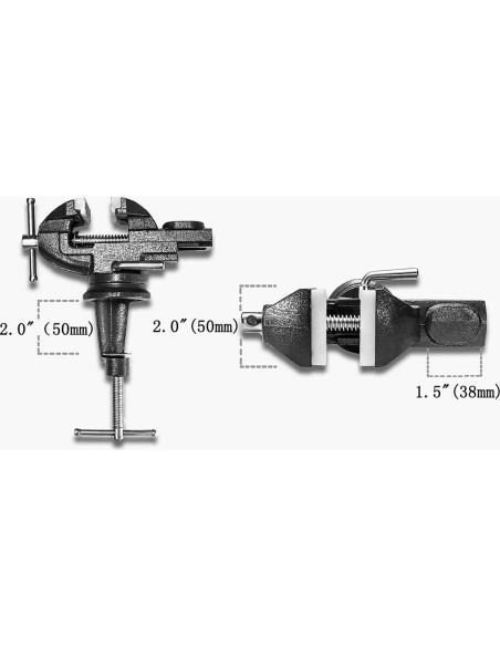 Prensa de Banco MYTEC Mini Vise 50mm Mordazas Nylon Negra