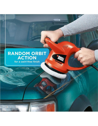 Pulidor Orbital Black+Decker WP900 6" con Bonetes de Lana y Espuma
