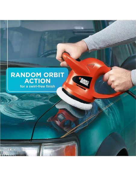 Pulidor Orbital Black+Decker WP900 6" con Bonetes de Lana y Espuma