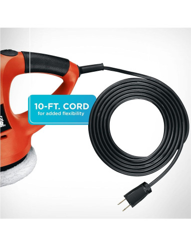 Pulidor Orbital Black+Decker WP900 6" con Bonetes de Lana y Espuma