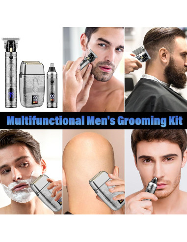 Cortadora de Cabello Saoilli 933 Plata con Batería y Peines