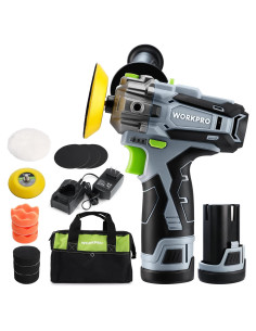 Pulidor Inalámbrico WORKPRO 12V Mini 3" con 2 Baterías