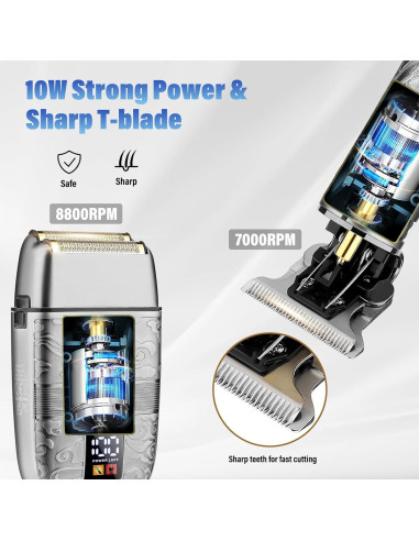 Cortadora de Cabello Saoilli 933 Plata con Batería y Peines