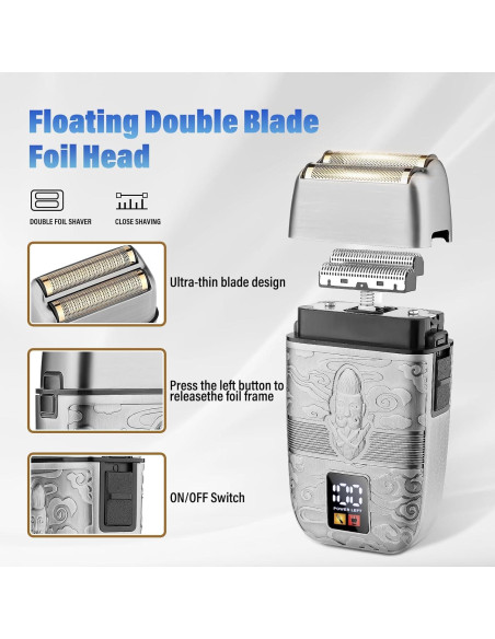 Cortadora de Cabello Saoilli 933 Plata con Batería y Peines