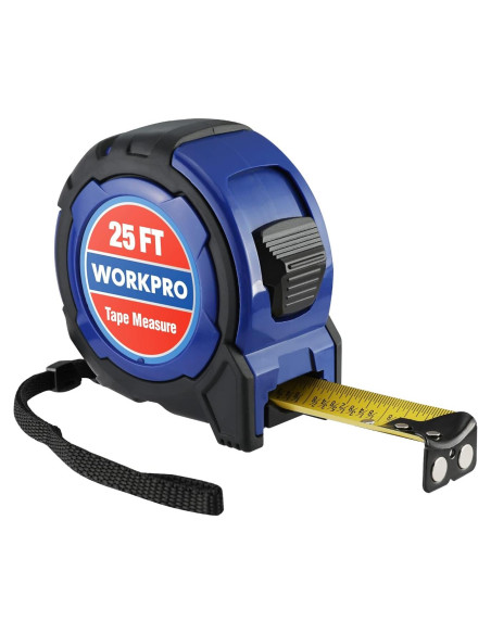 Cinta Métrica WORKPRO 7.6M con Gancho Magnético y Bloqueo