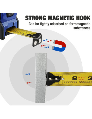 Cinta Métrica WORKPRO 7.6M con Gancho Magnético y Bloqueo
