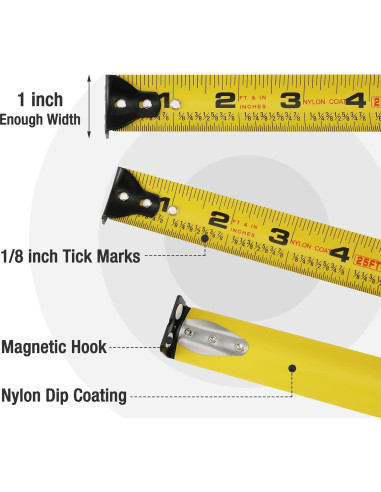 Cinta Métrica WORKPRO 7.6M con Gancho Magnético y Bloqueo