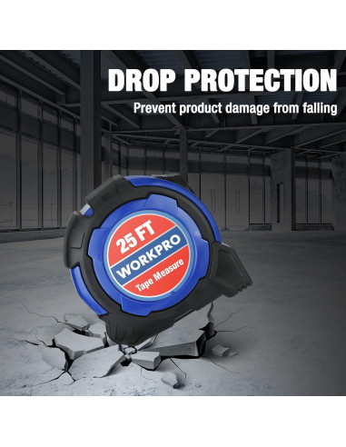 Cinta Métrica WORKPRO 7.6M con Gancho Magnético y Bloqueo