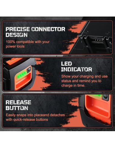 Batería de Litio 40V MAX 4.0Ah Black and Decker Compatible