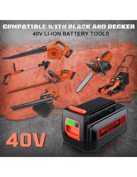 Batería de Litio 40V MAX 4.0Ah Black and Decker Compatible