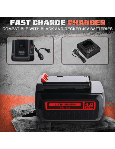Batería de Litio 40V MAX 4.0Ah Black and Decker Compatible