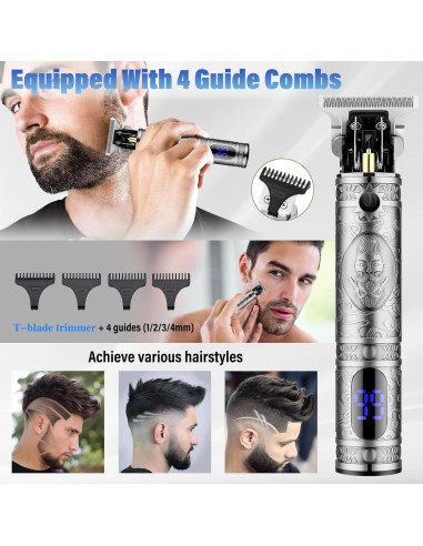 Cortadora de Cabello Saoilli 933 Plata con Batería y Peines