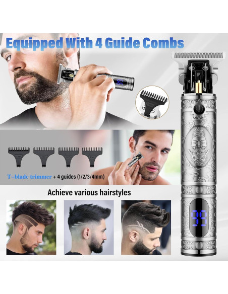 Cortadora de Cabello Saoilli 933 Plata con Batería y Peines