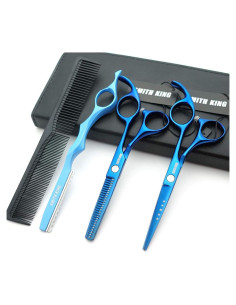 Tijeras de Corte de Cabello SmithKing 13.97 cm Azul con Estuche