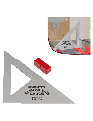 Medidor y Base Align-A-Saw Woodpeckers para Sierra de Banco