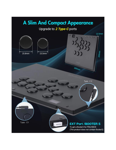 Controlador Arcade Sehawei M Ultra - Aluminio RGB para PC/PS4/Switch