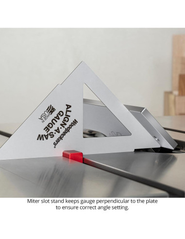 Medidor y Base Align-A-Saw Woodpeckers para Sierra de Banco