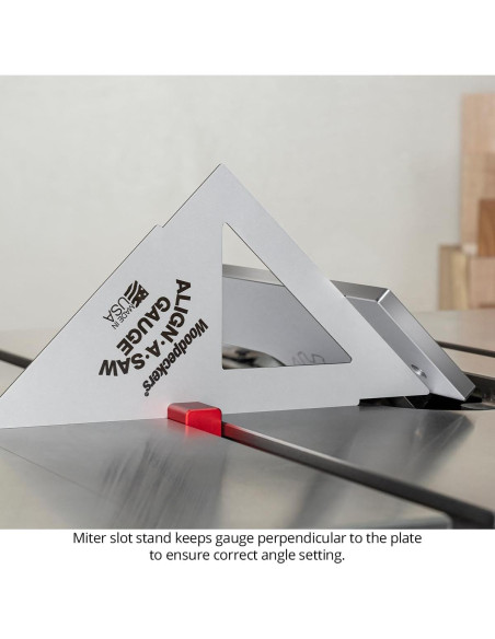 Medidor y Base Align-A-Saw Woodpeckers para Sierra de Banco