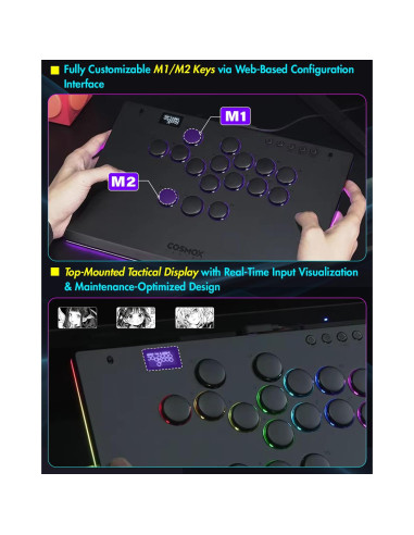 Controlador Arcade Sehawei M Ultra - Aluminio RGB para PC/PS4/Switch