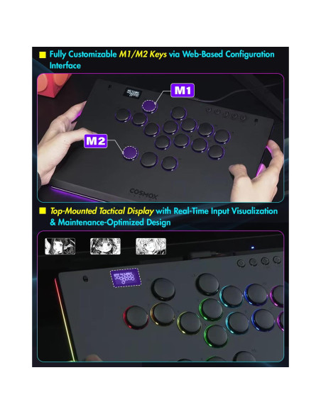 Controlador Arcade Sehawei M Ultra - Aluminio RGB para PC/PS4/Switch