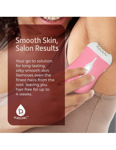 Depiladora Inalámbrica Pursonic FE120P 40 Pinzas Rosa