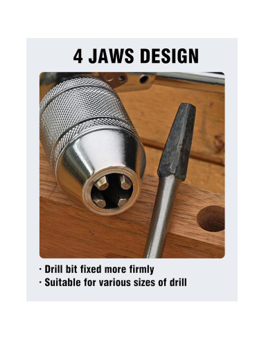 Taladro de Manivela Carpintero YEBOOCA 30.48 cm + 6 Brocas