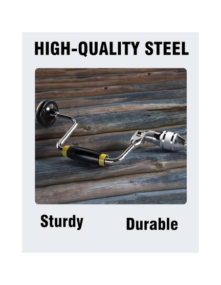 Taladro de Manivela Carpintero YEBOOCA 30.48 cm + 6 Brocas