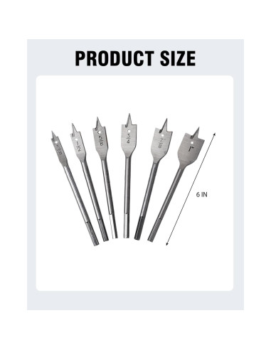 Taladro de Manivela Carpintero YEBOOCA 30.48 cm + 6 Brocas