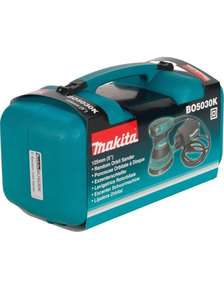 Lijadora Orbital Aleatoria Makita BO5030K 5" 300W con Estuche