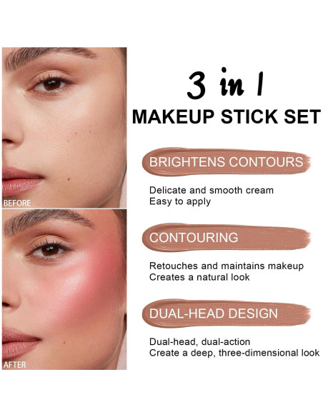 Kit de Maquillaje en Barra Meilury Doble Cara 6 Colores Kit de Maquillaje en Barra Meilury Doble Cara 6 Colores