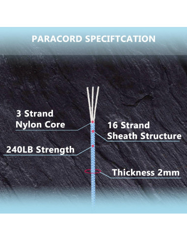 Cuerda Paracord 240lb 30.48m Verde Militar Nylon 2mm