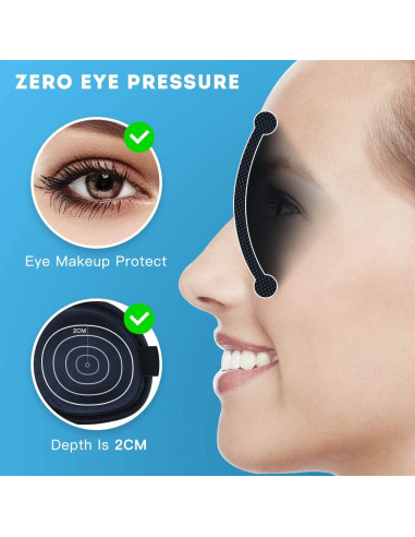 Máscara de Sueño 3D YOUIGE Negra, Antifaz Contorneado Sin Presión