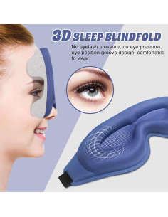 Máscara de Ojos para Dormir clbxzwc, Oscurecimiento Total, Suave 2