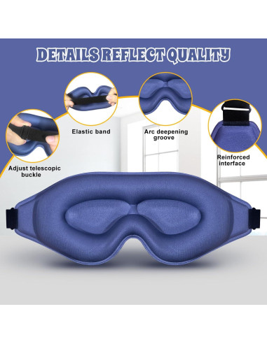 Máscara de Ojos para Dormir clbxzwc, Oscurecimiento Total, Suave