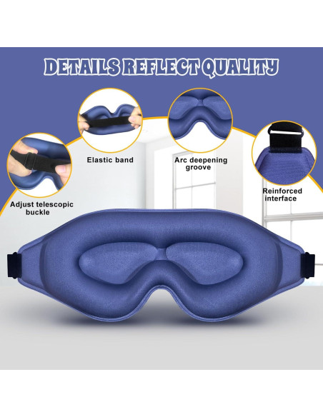 Máscara de Ojos para Dormir clbxzwc, Oscurecimiento Total, Suave