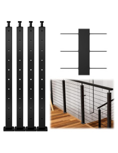 Poste de Barandilla de Cable Muzata 36" Acero Inoxidable T304