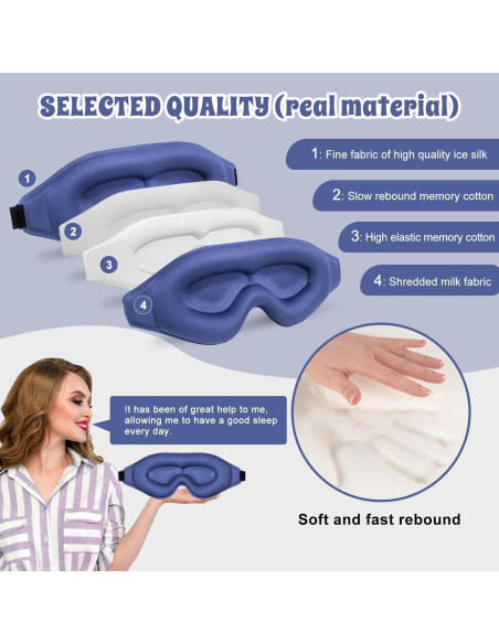 Máscara de Ojos para Dormir clbxzwc, Oscurecimiento Total, Suave