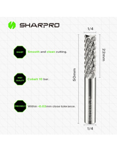 Fresa de Carburo de Tungsteno 6 mm SHARPRO para Taladro 2