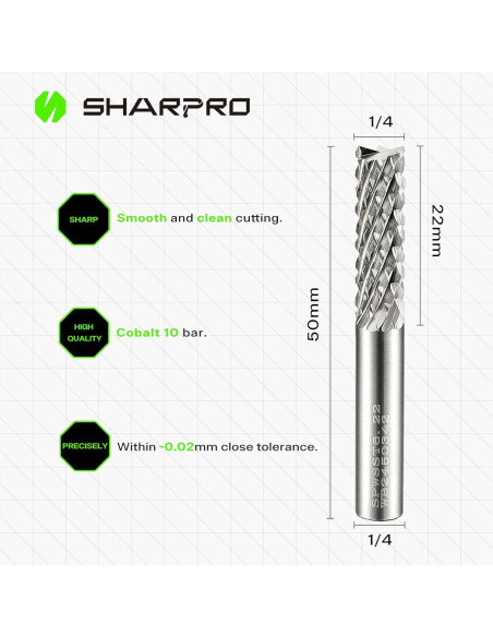 Fresa de Carburo de Tungsteno 6 mm SHARPRO para Taladro