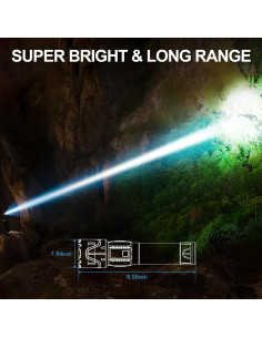 Linterna Táctica LED Banral K-2401-B Recargable USB C 5000mAh 2