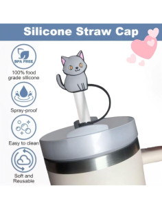 Cubiertas de Popote Wanrive 10MM 8 Pack Silicona Reutilizables 2