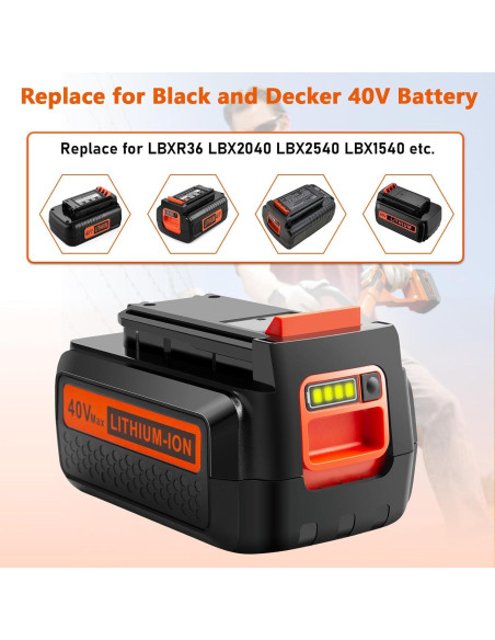 Batería de Reemplazo 40V 3000mAh Black y Decker LBX2040