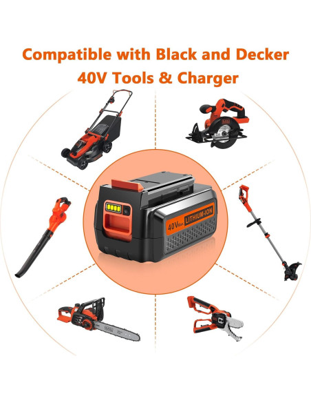 Batería de Reemplazo 40V 3000mAh Black y Decker LBX2040