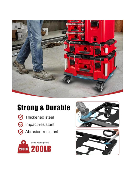 Carro de herramientas Dolly NXQWLL para cajas Milwaukee Packout