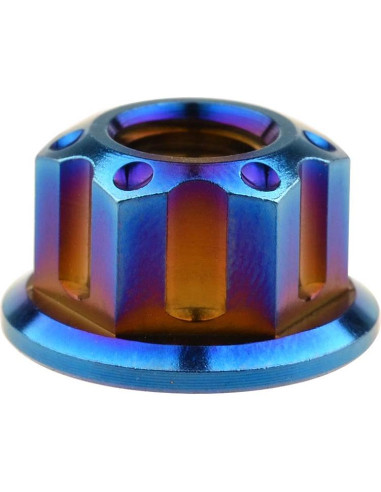 Tuerca de Flange Titanio Wanyifa M6 6 Piezas Azul Fuego