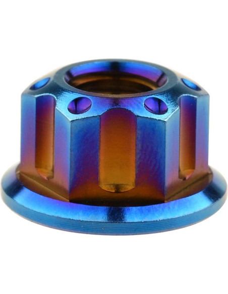Tuerca de Flange Titanio Wanyifa M6 6 Piezas Azul Fuego Tuerca de Flange Titanio Wanyifa M6 6 Piezas Azul Fuego