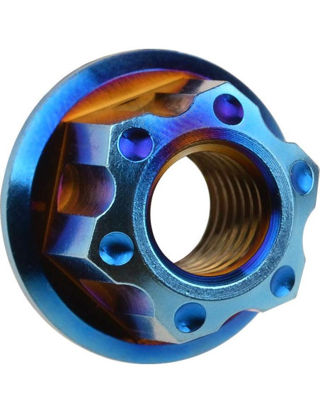 Tuerca de Flange Titanio Wanyifa M6 6 Piezas Azul Fuego Tuerca de Flange Titanio Wanyifa M6 6 Piezas Azul Fuego