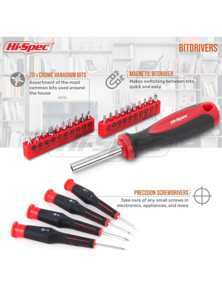 Juego de Herramientas Hi-Spec 49 Piezas para Bricolaje
